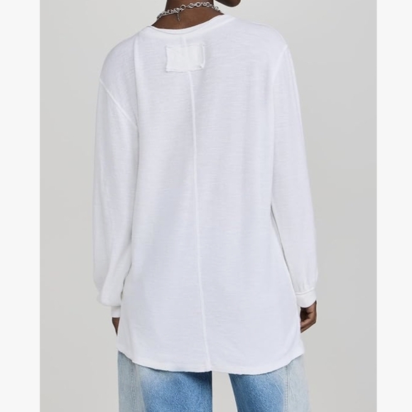 Free People White Long Sleeve Tee Bell Sleeves. A Bit Thicker Then Most F.P.tees - Picture 5 of 5